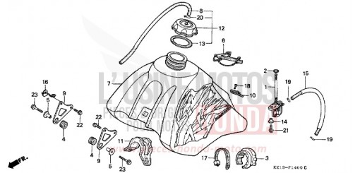 RESERVOIR A CARBURANT XR250RN de 1992